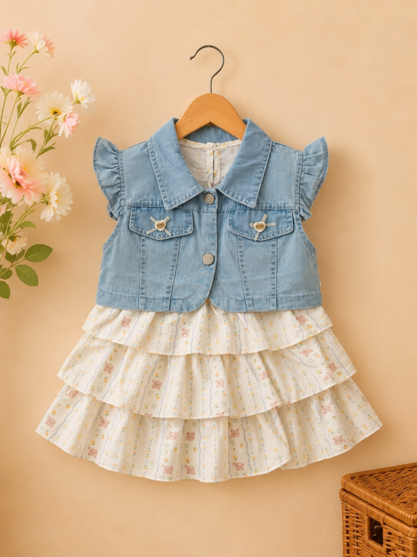Sweet Denim Charm Baby Frock
