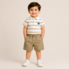 Striped Polo & Shorts Co-Ord Set