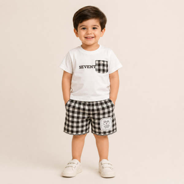 Checked Tee & Shorts Set