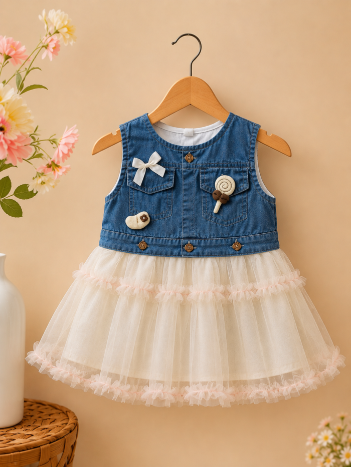 Denim & Tulle Occasion Dress