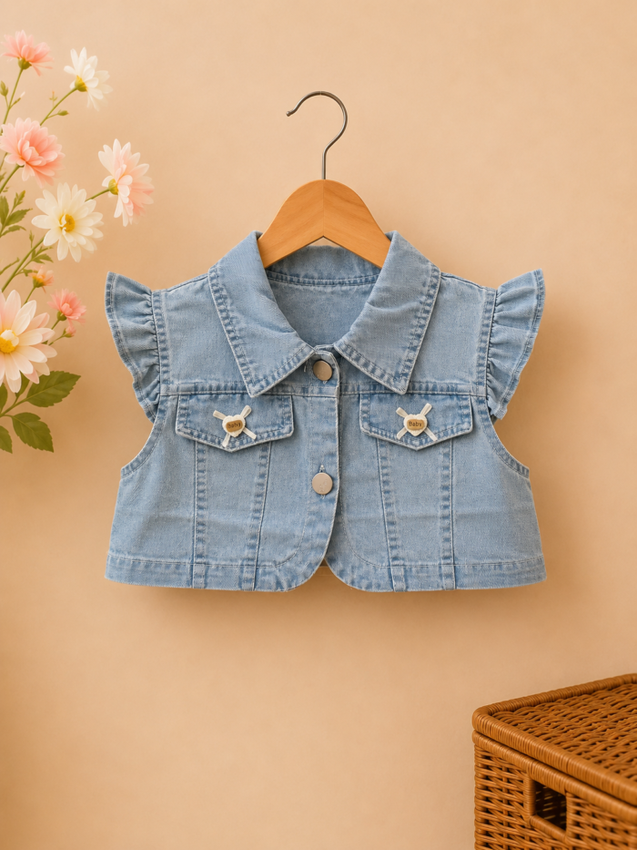 Sweet Denim Charm Baby Frock