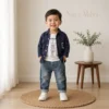 Cool Kid Energy — Navy Jacket Set for Boys