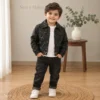 Sherpa Lined PU Leather Jacket