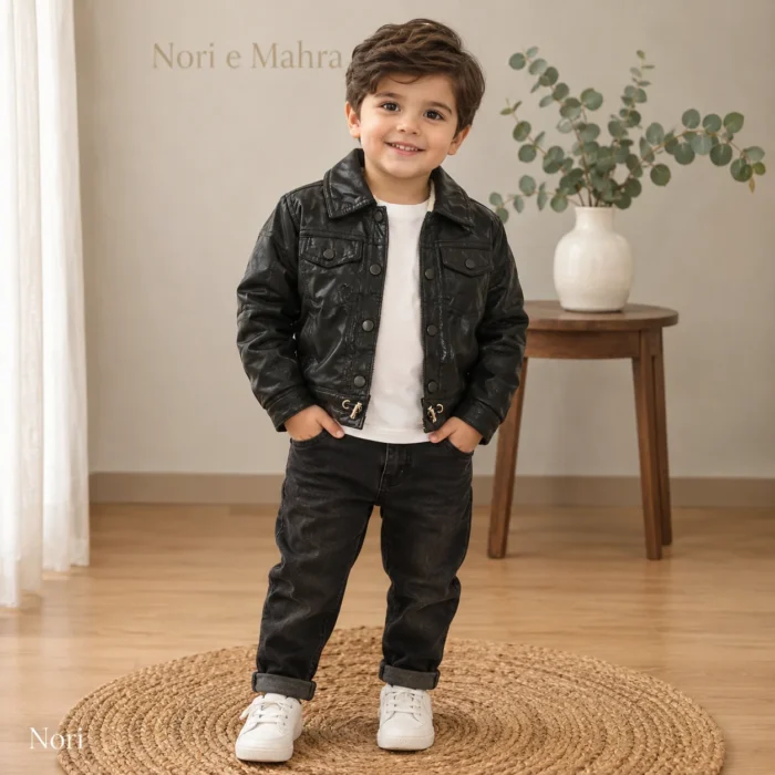Sherpa Lined PU Leather Jacket