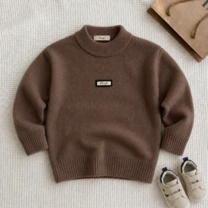 Boys Label Patch Knit Sweater