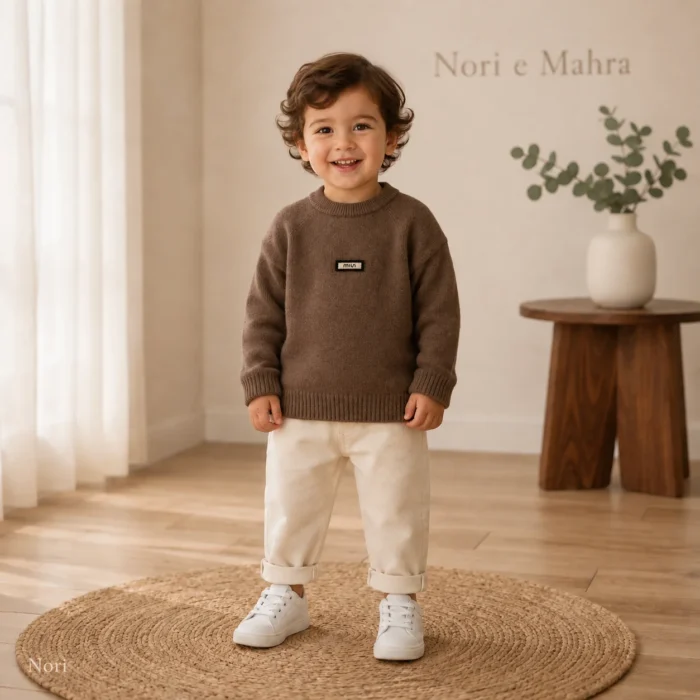 Boys Label Patch Knit Sweater