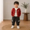 Color Block Hooded Bomber Jacket 3-Piece Set-Cargo Pants | Lemon · Maroon · Black