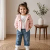 Baby Girls Kitty Applique Hooded Windbreaker 3-Piece Set