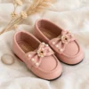 Pearl Bow Flower Loafers — Slip-On Dress