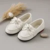 Pearl Bow Flower Loafers — Slip-On Dress