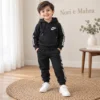 Boys’ Black Striped Hoodie & Jogger Set