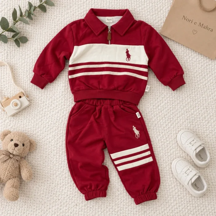 Boys’ Contrast-Stripe Sweatshirt Set