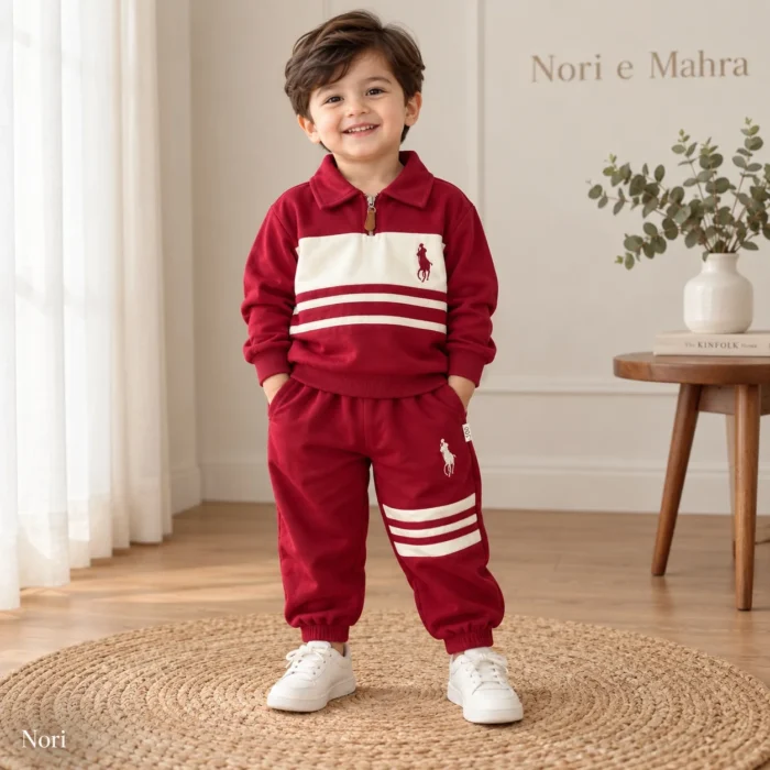Boys’ Contrast-Stripe Sweatshirt Set