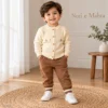 Boys’ Textured Cardigan & Knit Pants Set