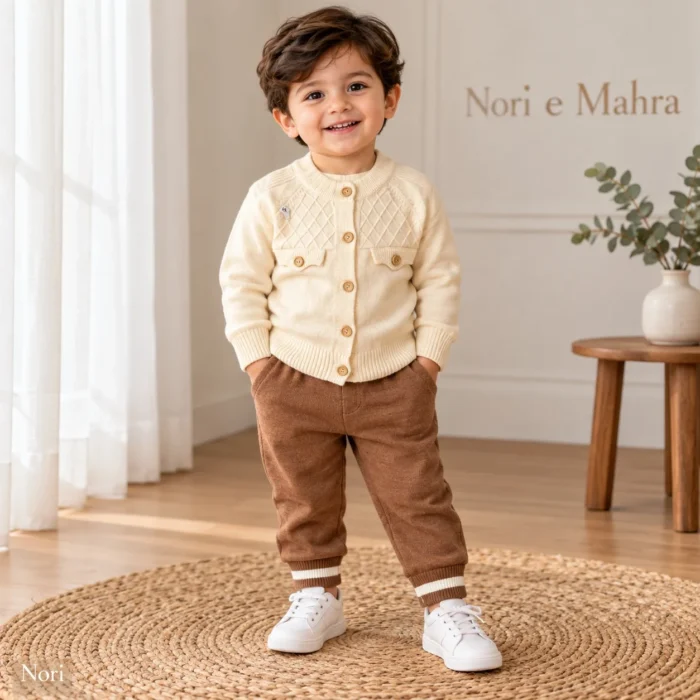 Boys’ Textured Cardigan & Knit Pants Set