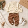 Boys’ Textured Cardigan & Knit Pants Set