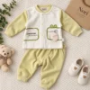 Boys Frog-Pocket Ribbed 2-Piece Outfit