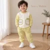 Boys Frog-Pocket Ribbed 2-Piece Outfit
