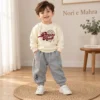 Boys Contrast Varsity Jacket Set — Sweatshirt & Jogger Trousers
