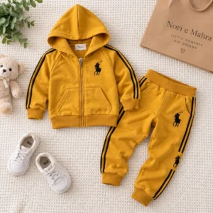 Boys’ Mustard Hooded Tracksuit — Zip Jacket
