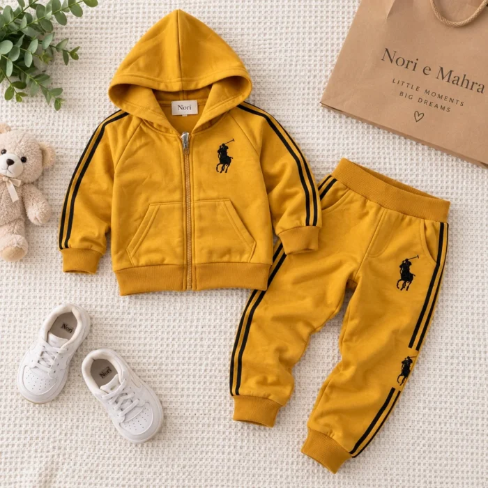 Boys’ Mustard Hooded Tracksuit — Zip Jacket