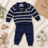 Boys’ Navy Striped Knit Sweater & Pants