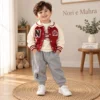 Boys Contrast Varsity Jacket Set — Sweatshirt & Jogger Trousers