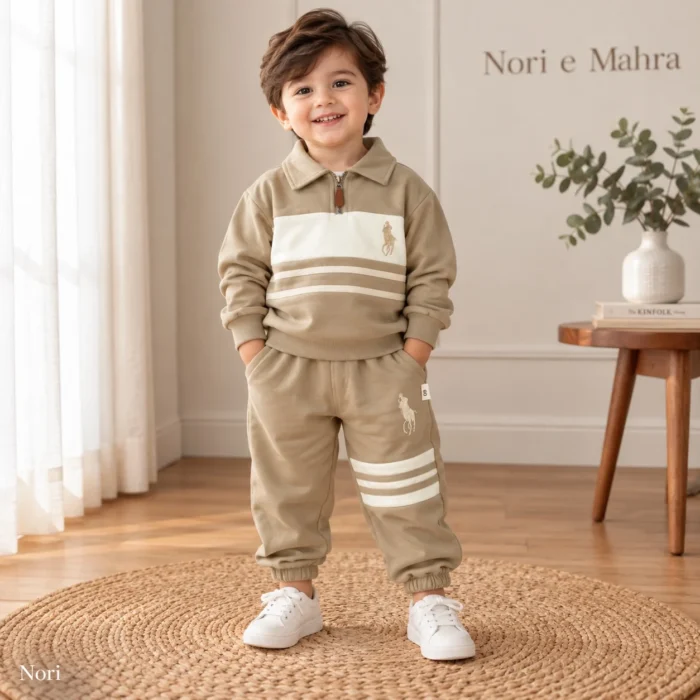 Boys’ Contrast-Stripe Sweatshirt Set