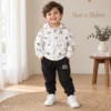 Boys Marble-Print Zip Hoodie Tracksuit