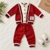 Boys’ Cable-Trim Knit Cardigan Set