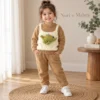 Girls’ Camel Dinosaur Knit Set