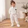 Girls’ Marble-Print Zip Jacket — Matching Pants