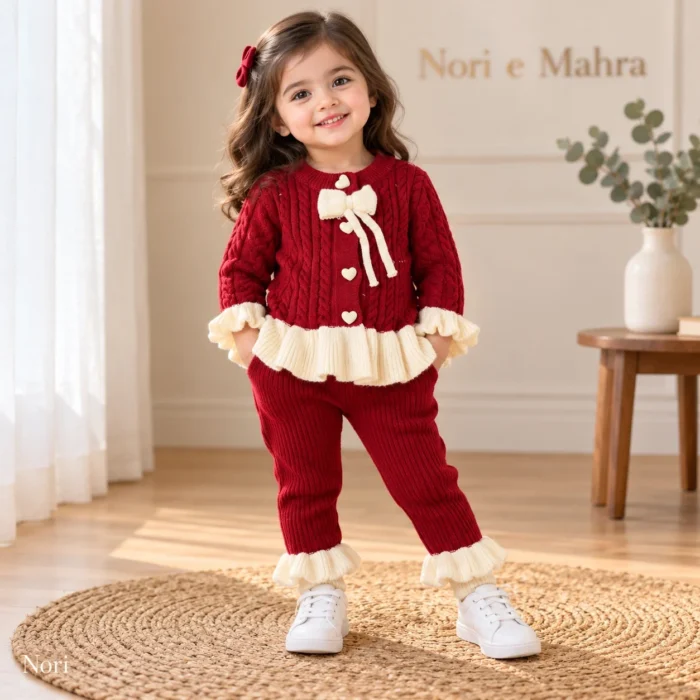 Girls’ Cable-Knit Tie Dress Set
