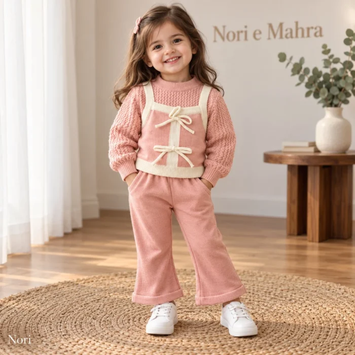 Girls’ Textured-Knit Two-Piece Outfit