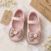 Girls’ Plaid Bow Mary Jane Shoes — Pink, Beige & Cream