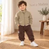 Boys Utility Jacket & Cargo Pants Set | Beige & Black