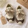 Kids’ Sneakers — Ivory Braided Laces, Gum Sole