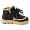 Kids’ Quilted Ankle Boots with Chunky Soles | Beige, Black & Brown