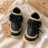 Kids’ Quilted Ankle Boots with Chunky Soles | Beige, Black & Brown