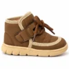 Kids’ Quilted Ankle Boots with Chunky Soles | Beige, Black & Brown