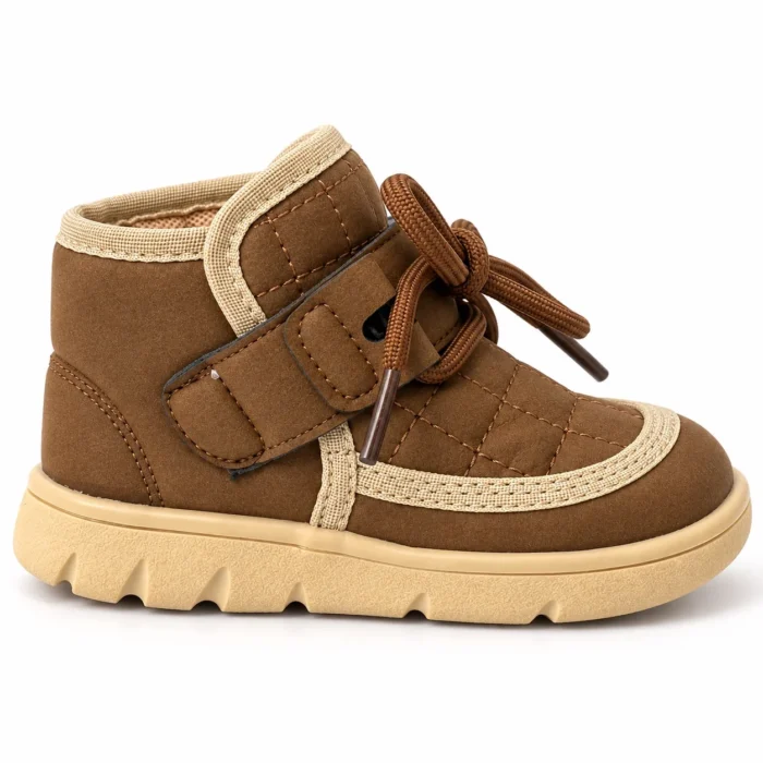 Kids’ Quilted Ankle Boots with Chunky Soles | Beige, Black & Brown