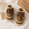 Kids’ Quilted Ankle Boots with Chunky Soles | Beige, Black & Brown