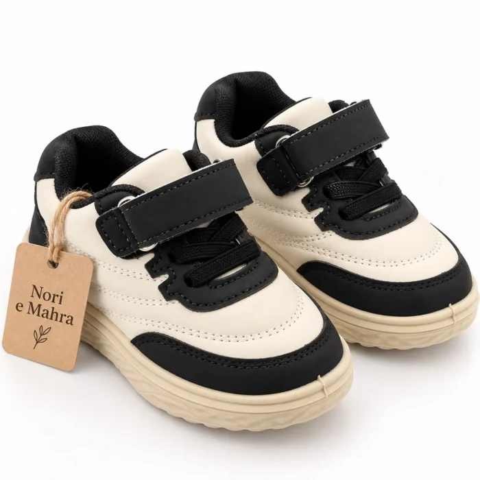 Boys’ Velcro Sneakers, Chunky Sole | Brown & Black