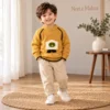 Boys’ Mustard Character-Appliqué Knitted Sweater