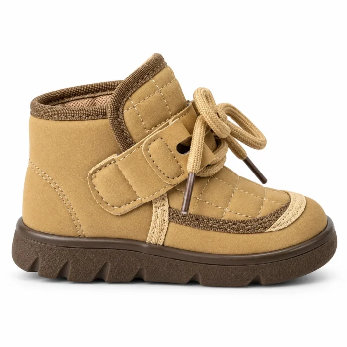 Kids’ Quilted Ankle Boots with Chunky Soles | Beige, Black & Brown
