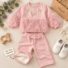 Girls’ Butterfly Feather 2-Piece Set — Blush Pink