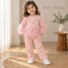Girls’ Butterfly Feather 2-Piece Set — Blush Pink