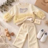 Girls’ Butterfly Fringe Sweatshirt Set — Sweatshirt & Pants