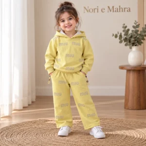 Girls’ Rhinestone MIU Hoodie & Pants Set
